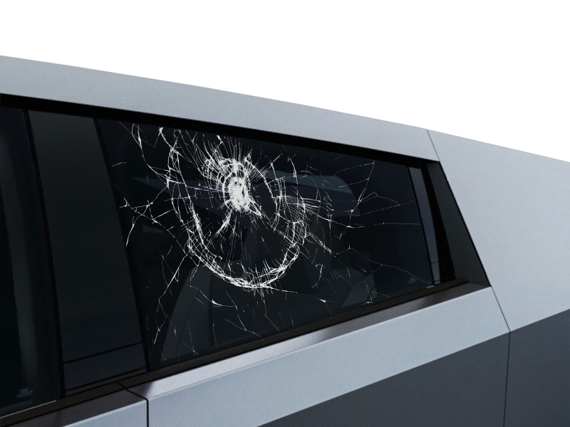 Забавные опции для Tesla Cybertruck: «разбитые» стёкла, батарея-чемодан и краска-обёртка