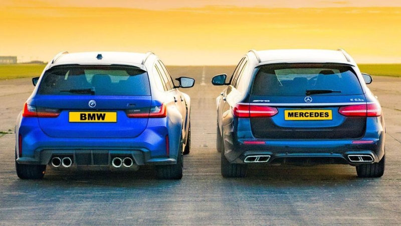 «Заряженные» универсалы BMW и Mercedes-AMG потягались в разгонной динамике