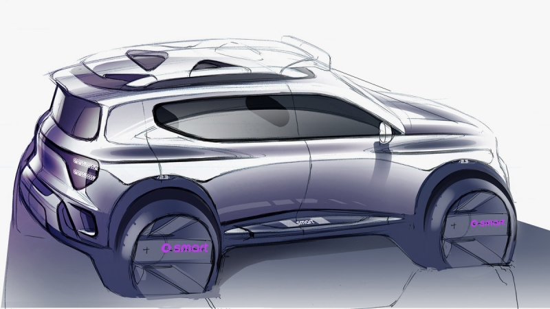 Конкурент BMW iX1: smart #5 показался на официальных эскизах