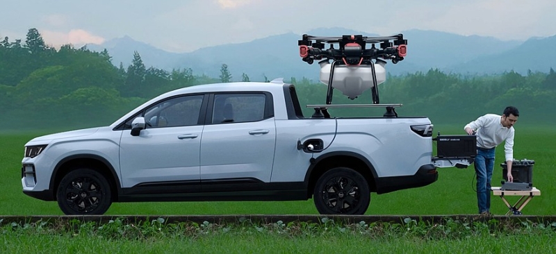 Пикап Radar от Geely обзавёлся дальнобойной версией с сельскохозяйственным коптером