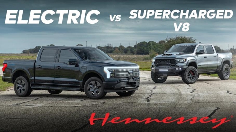 Видео: Hennessey устроила дуэль доработанного Ram TRX и электрического Ford F-150